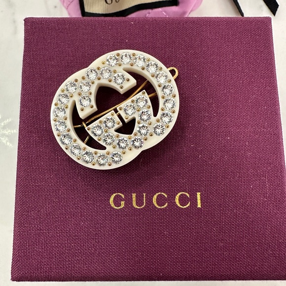 Gucci Crystal Interlocking G Hair Clip - Picture 3 of 6